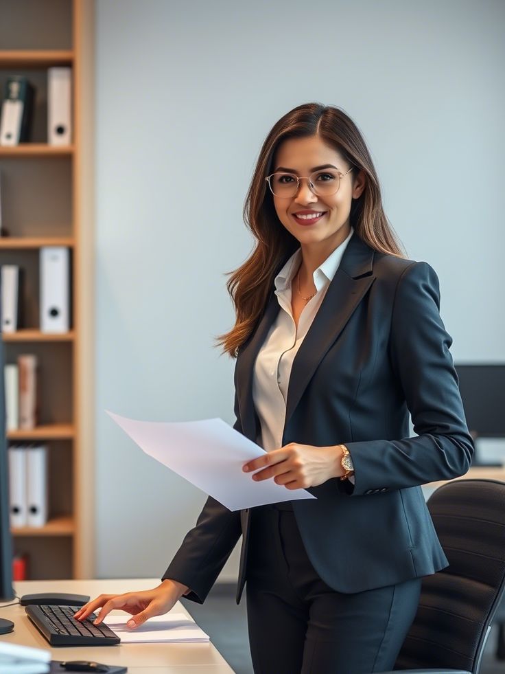 Businesswoman with paper